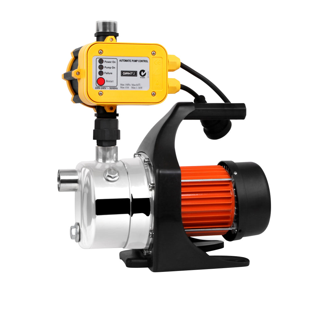 Giantz Garden Water Jet Pump High Pressure 800W Tank Rain Farm Irrigation Yellow-Tools > Pumps > Irrigation Pumps-PEROZ Accessories