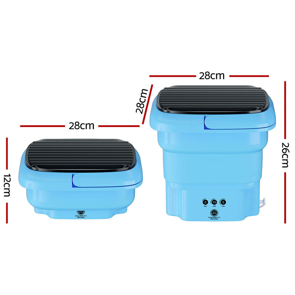 Devanti Portable Washing Machine 4.5L Blue-Appliances > Washers & Dryers-PEROZ Accessories