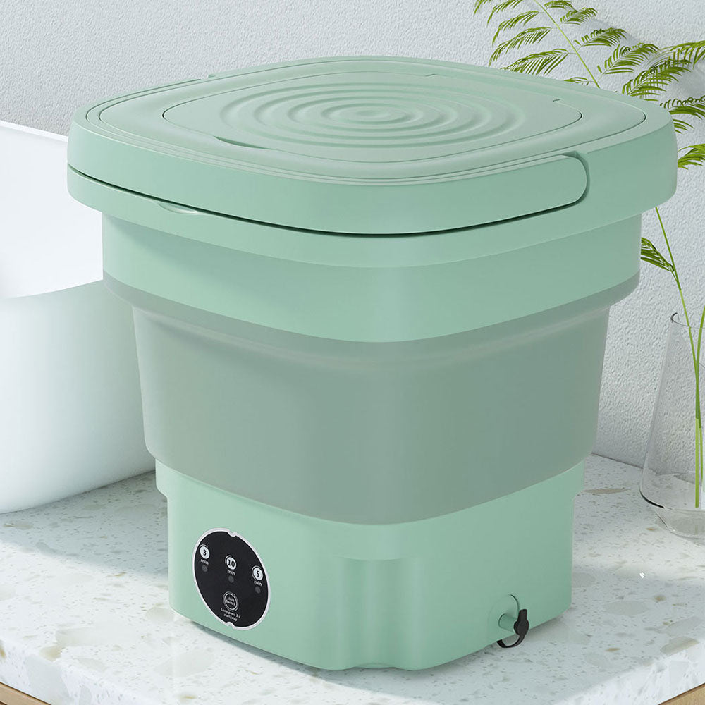 Devanti Portable Washing Machine 8L Green-Appliances > Washers & Dryers-PEROZ Accessories