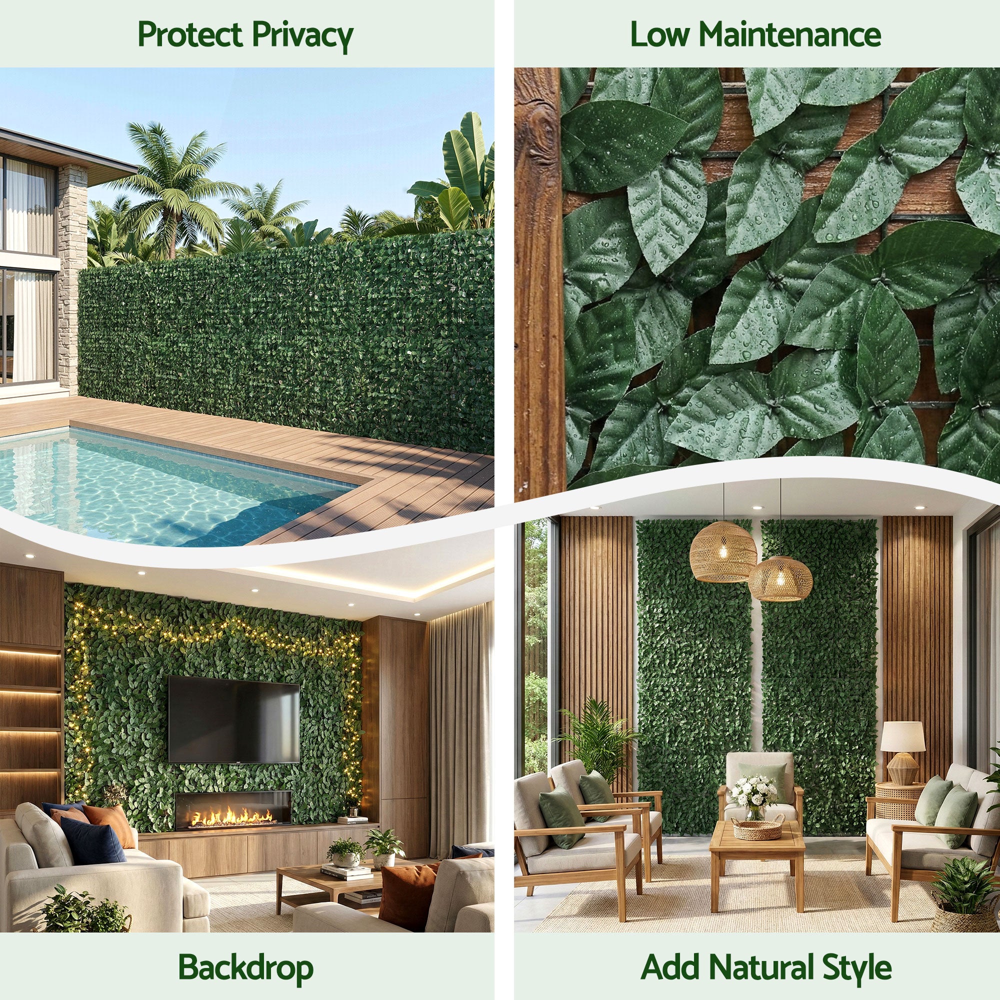Gardeon Artificial Ivy Privacy Fence Screen Greenery Backdrop Panel for Balcony Patio Garden-Home & Garden > Artificial Plants > Artificial Wall Plants-PEROZ Accessories