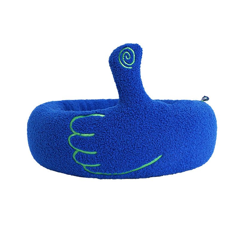 Pet Calming Bed Warm Soft Plush Round Cat Dog Nest Comfy Sleeping Gesture Bed-Pet Care > Dog Supplies > Dog Beds-PEROZ Accessories