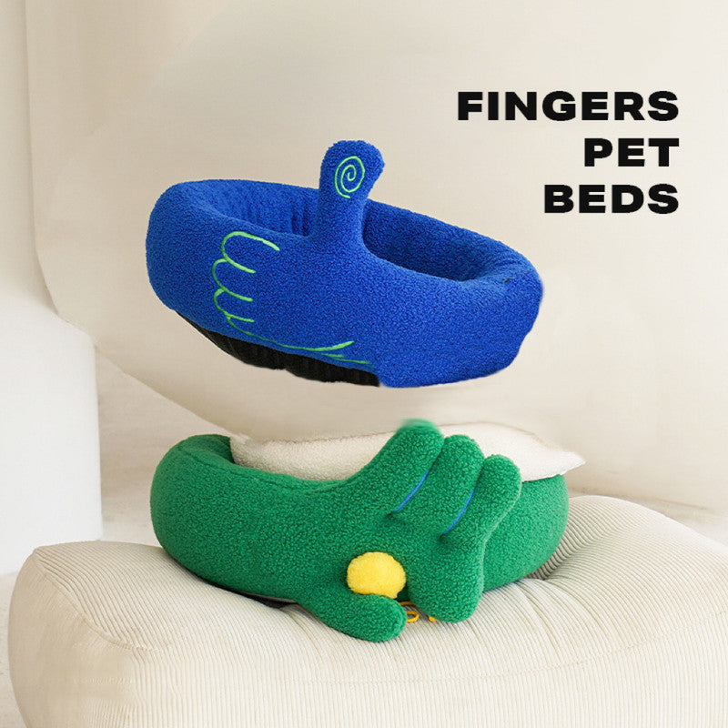 Pet Calming Bed Warm Soft Plush Round Cat Dog Nest Comfy Sleeping Gesture Bed-Pet Care > Dog Supplies > Dog Beds-PEROZ Accessories