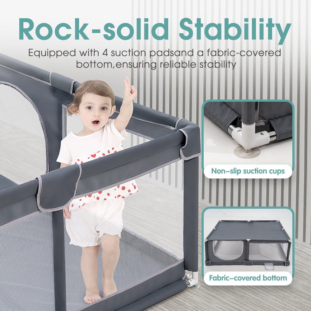 Playpals Kids Playpen Baby Safety Gate 2 Door 150x180cm-Kid Playpens-PEROZ Accessories
