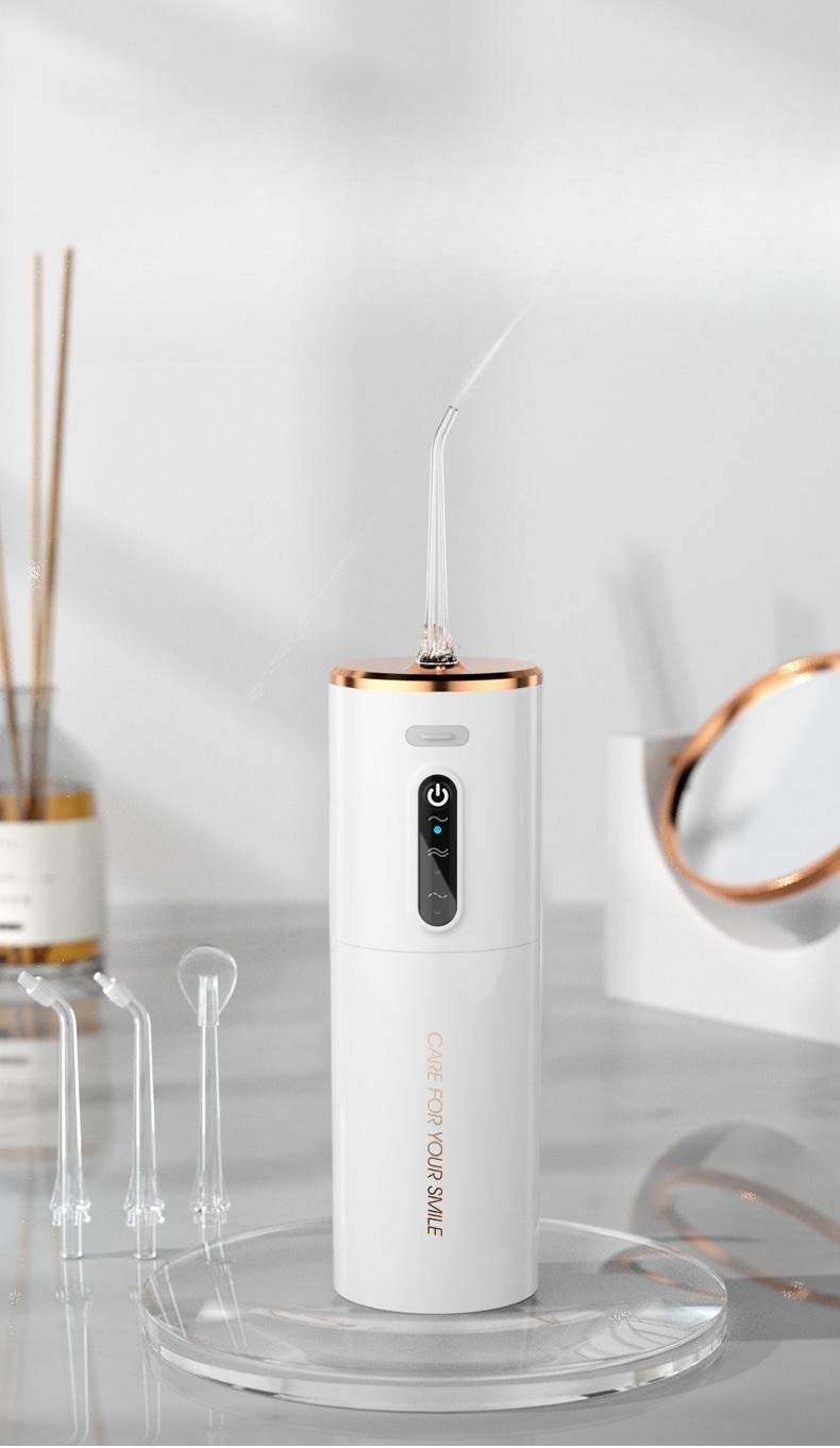 Portable Electric Water Flosser - USB-C Rechargeable, Multiple Modes, Gingival Protection(White)-Oral Care-PEROZ Accessories