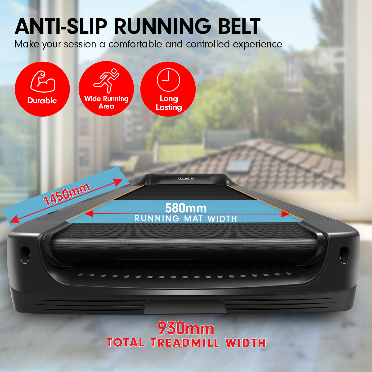 Powertrain MX3 Treadmill Performance Home Gym Cardio Machine-Walking Pad-PEROZ Accessories