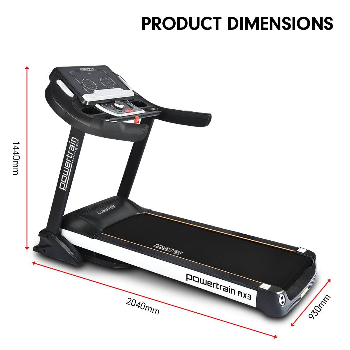 Powertrain MX3 Treadmill Performance Home Gym Cardio Machine-Walking Pad-PEROZ Accessories