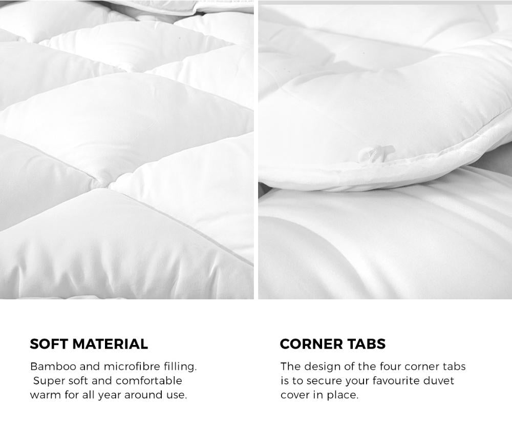 Bedra All Season Microfibre Bamboo Quilt 400GSM Winter Duvet Doona Super King-Microfiber Quilt-PEROZ Accessories