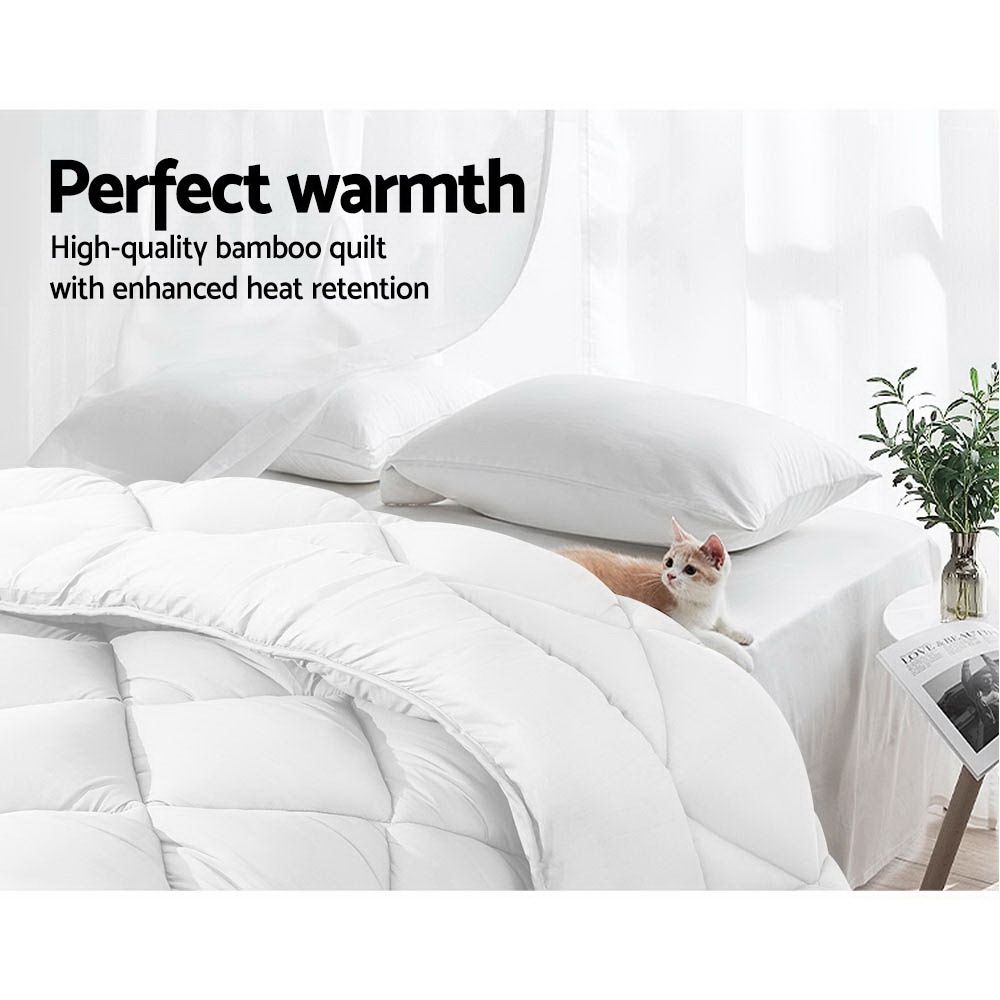 Giselle Bedding 700GSM Microfibre Bamboo Quilt Super King-Quilts-PEROZ Accessories