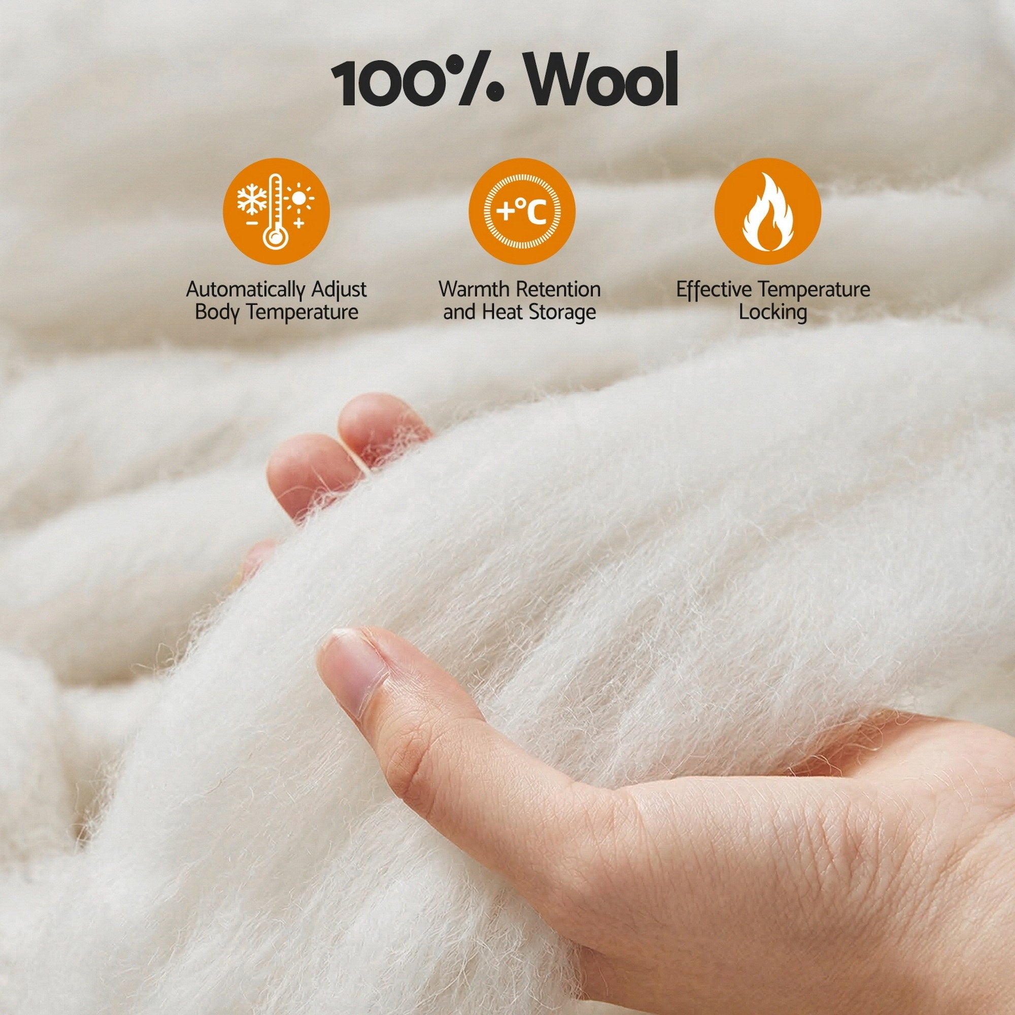 Giselle Bedding Wool Quilt 500GSM Thick Double Winter Doona Baffle Box Construction 100% Wool Filling-Home & Garden > Bedding > Quilts & Duvets-PEROZ Accessories