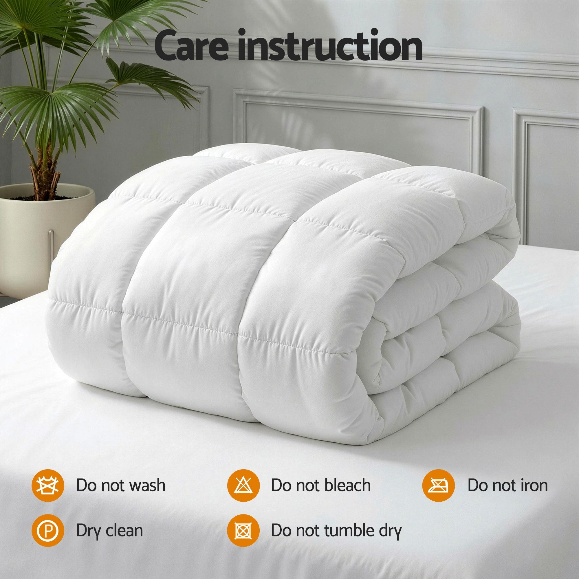 Giselle Bedding Wool Quilt 800GSM Extra Thick Double Winter Doona Baffle Box Construction 100% Wool Filling-Home & Garden > Bedding > Quilts & Duvets-PEROZ Accessories