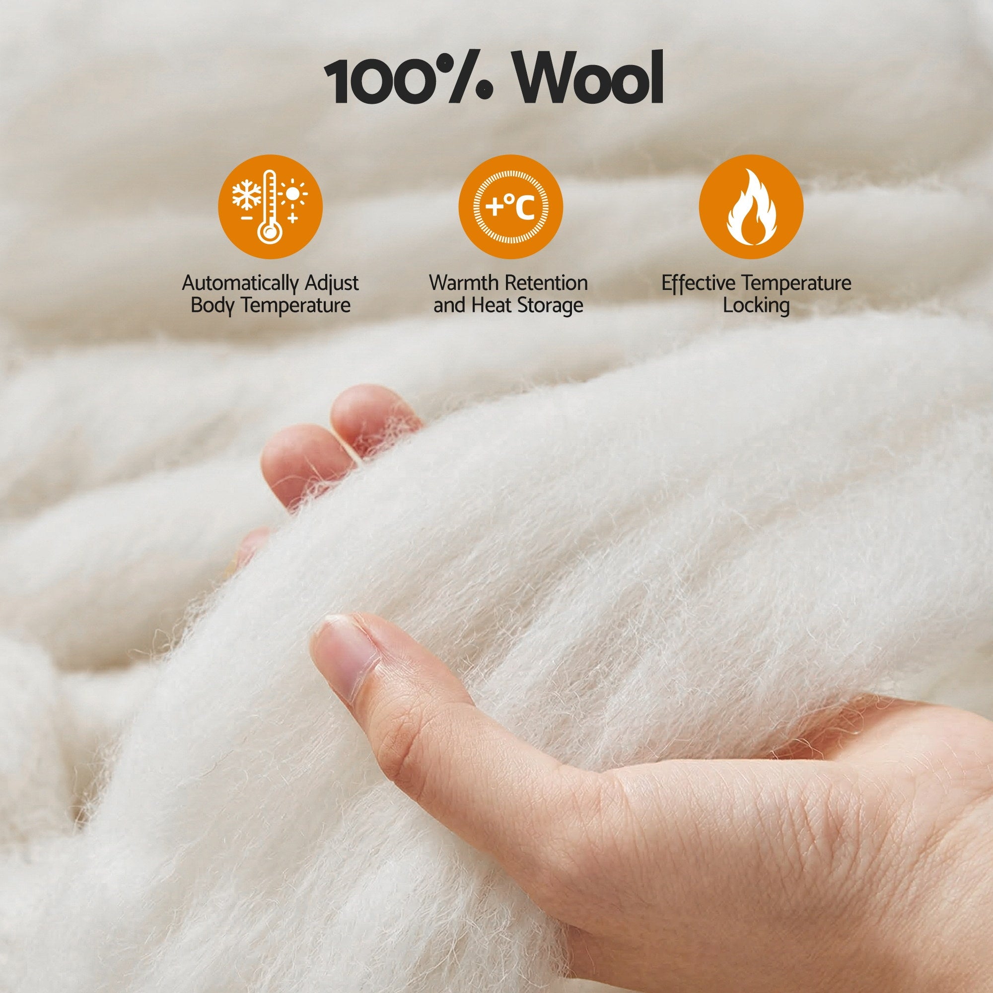 Giselle Bedding Wool Quilt 800GSM Extra Thick Queen Winter Doona Baffle Box Construction 100% Wool Filling-Home & Garden > Bedding > Quilts & Duvets-PEROZ Accessories