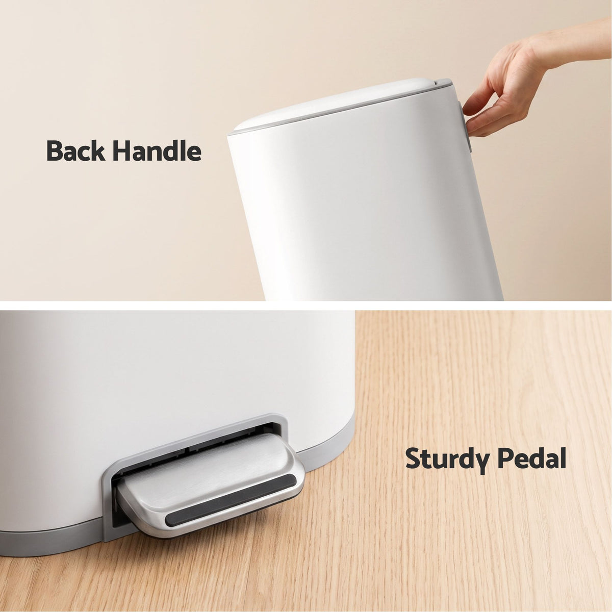 Cefito 30L Pedal Rubbish Bin Kitchen Trash Garbage Waste Can Soft Close White-Home & Garden > Kitchen Bins > Pedal Bins-PEROZ Accessories