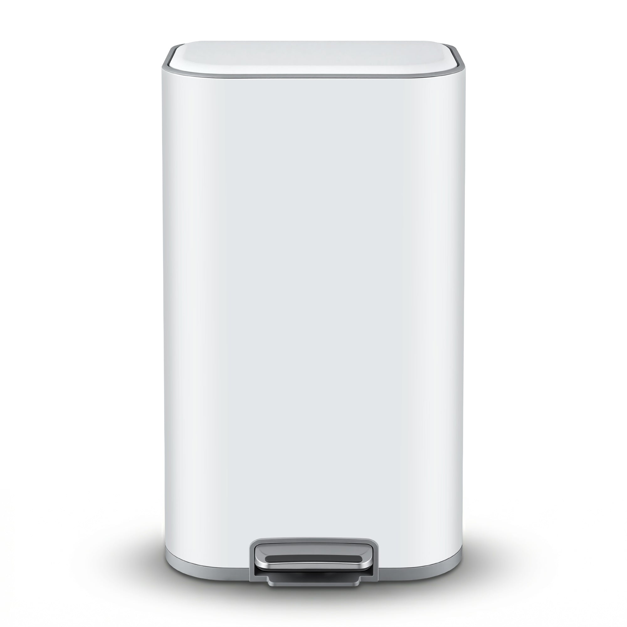 Cefito Kitchen Trash Can 40L Pedal Bins Rubbish Bin Steel with Soft Close Lid, Removable Inner Bucket, Rectangular Garbage Can Recycling Bin, White-Home & Garden > Kitchen Bins > Pedal Bins-PEROZ Accessories