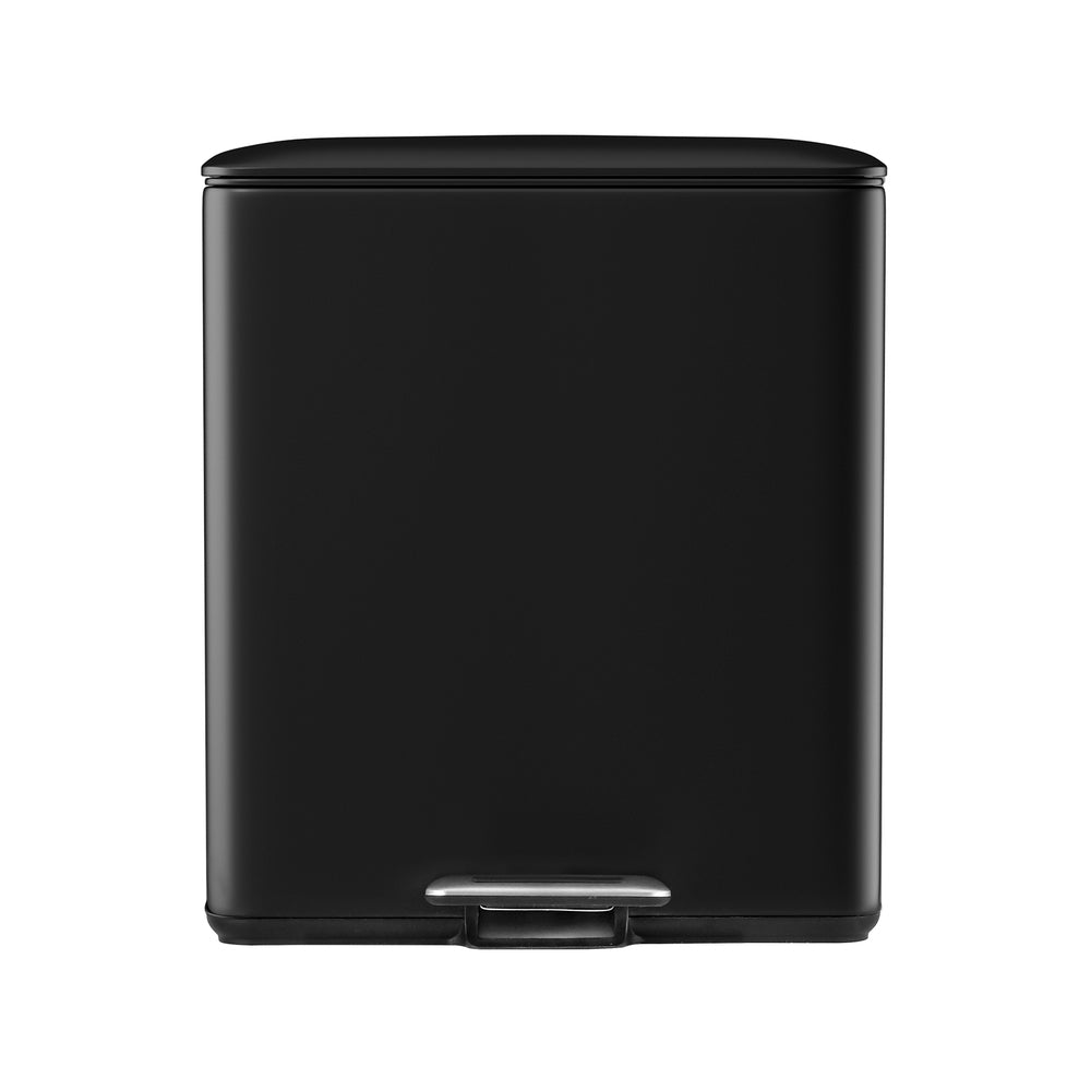 Cefito Pedal Bins Rubbish Bin Dual Compartment Waste Recycle Dustbins 40L Black-Home & Garden > Kitchen Bins > Pedal Bins-PEROZ Accessories