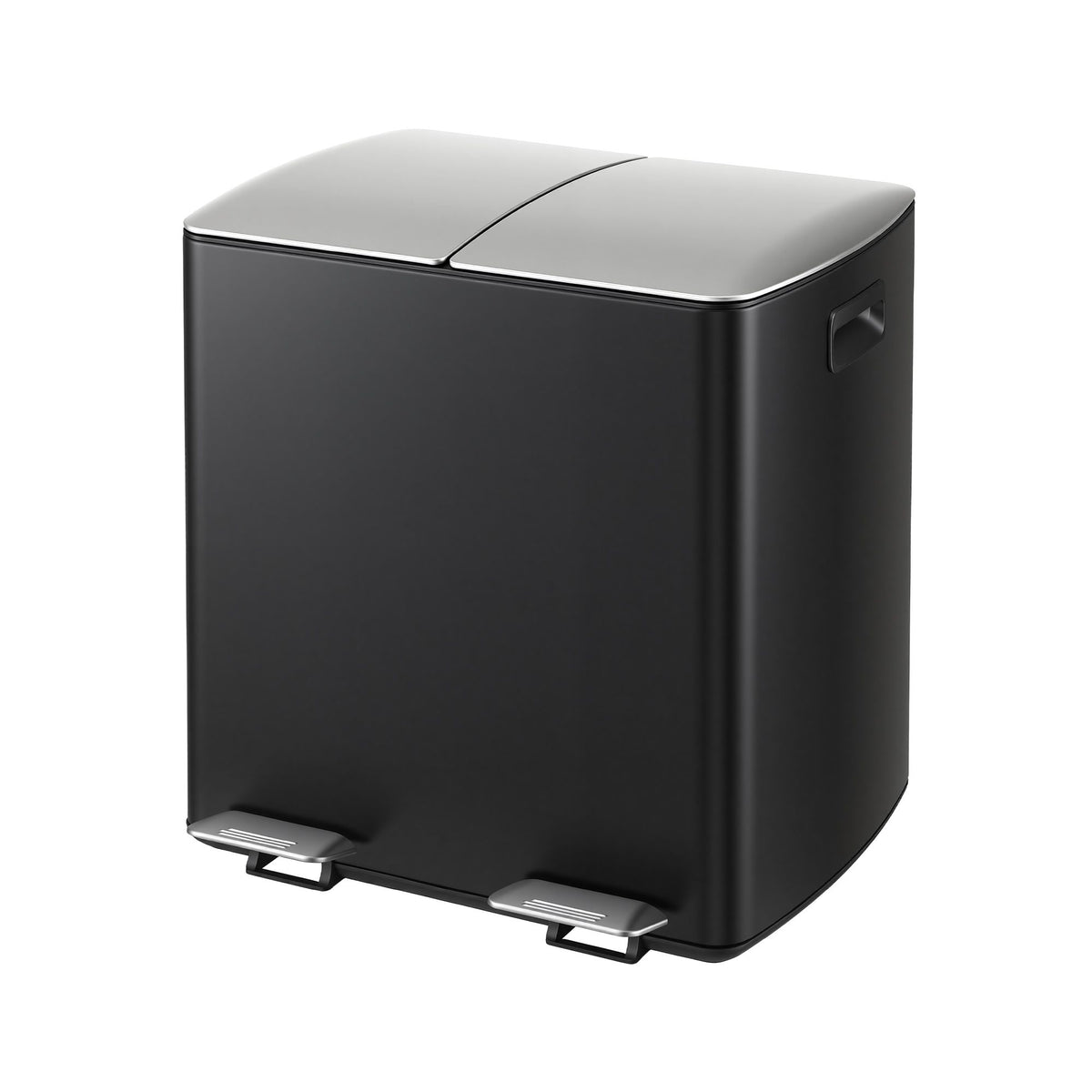 Cefito Pedal Bins Rubbish Bin Dual Compartment Waste Recycle Dustbins 40L Black-Home & Garden > Kitchen Bins > Pedal Bins-PEROZ Accessories