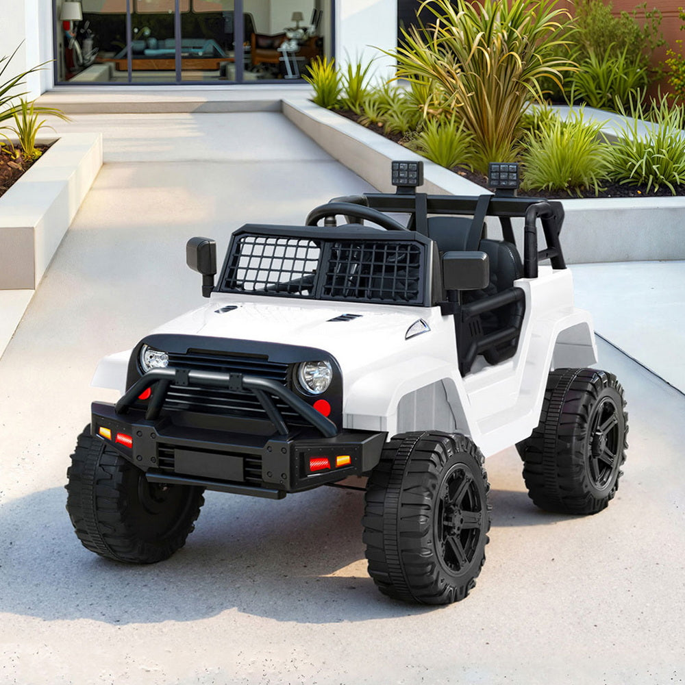 Rigo Kids Electric Ride On Car Jeep Toy Cars Remote 12V White-Ride on Toys - Cars-PEROZ Accessories