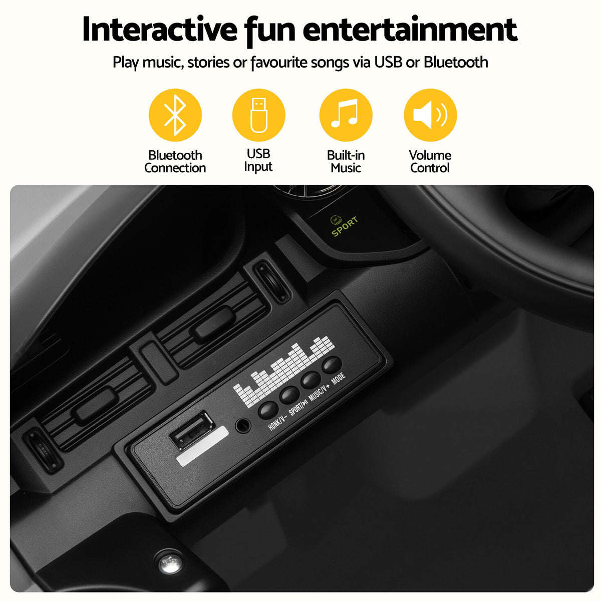 Land Rover Ride On Car Kids SUV 12V Kids Electric Car Remote Control Black-Baby & Kids > Ride On Cars, Go-karts & Bikes > Ride On Cars-PEROZ Accessories