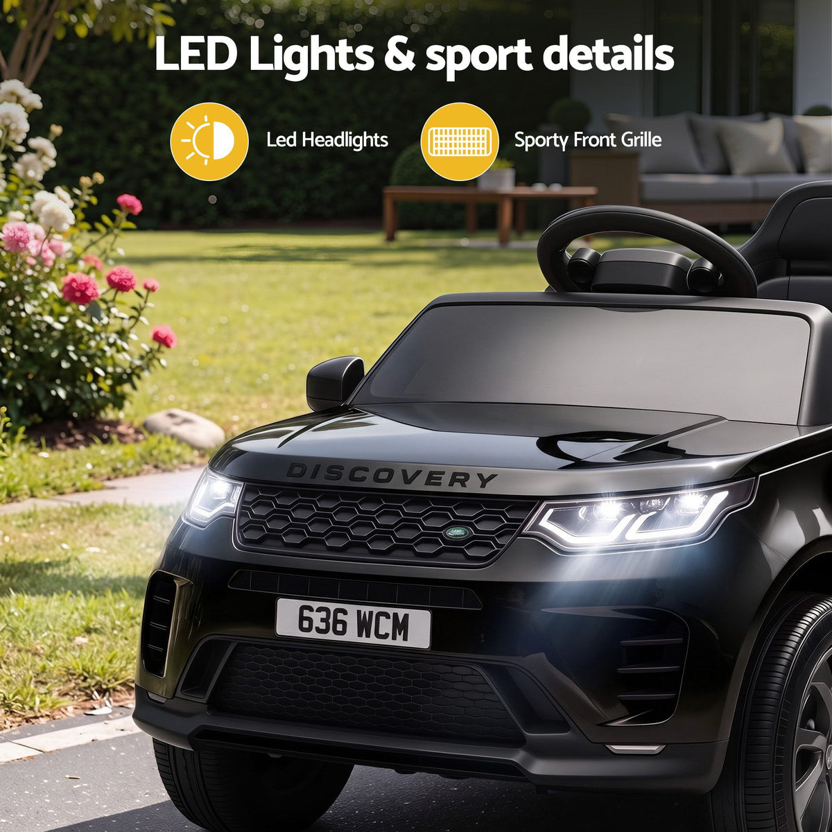 Land Rover Ride On Car Kids SUV 12V Kids Electric Car Remote Control Black-Baby & Kids > Ride On Cars, Go-karts & Bikes > Ride On Cars-PEROZ Accessories
