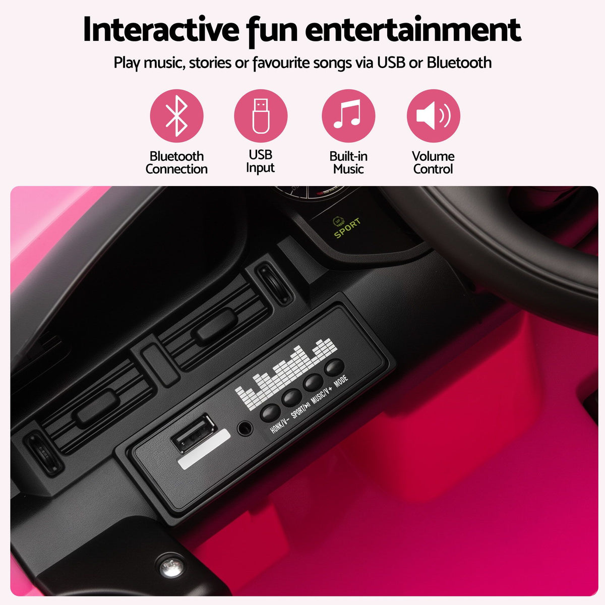 Land Rover Ride On Car Kids SUV 12V Kids Electric Car Remote Control Pink-Baby & Kids > Ride On Cars, Go-karts & Bikes > Ride On Cars-PEROZ Accessories