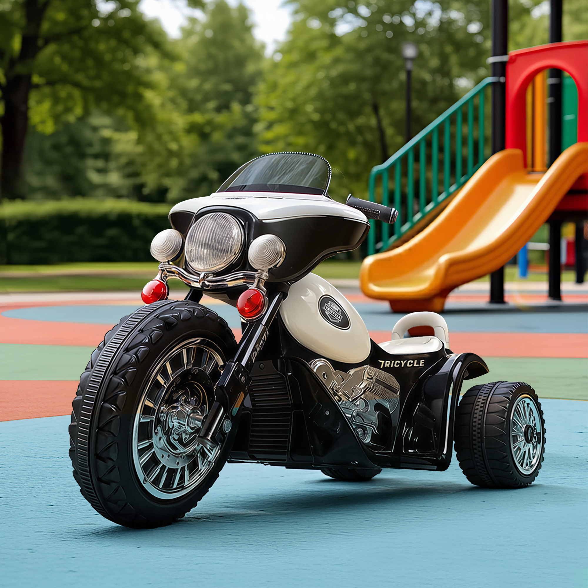 Rigo Kids Ride On Motorbike Motorcycle Toys Black White-Ride on Toys - Motorbikes-PEROZ Accessories