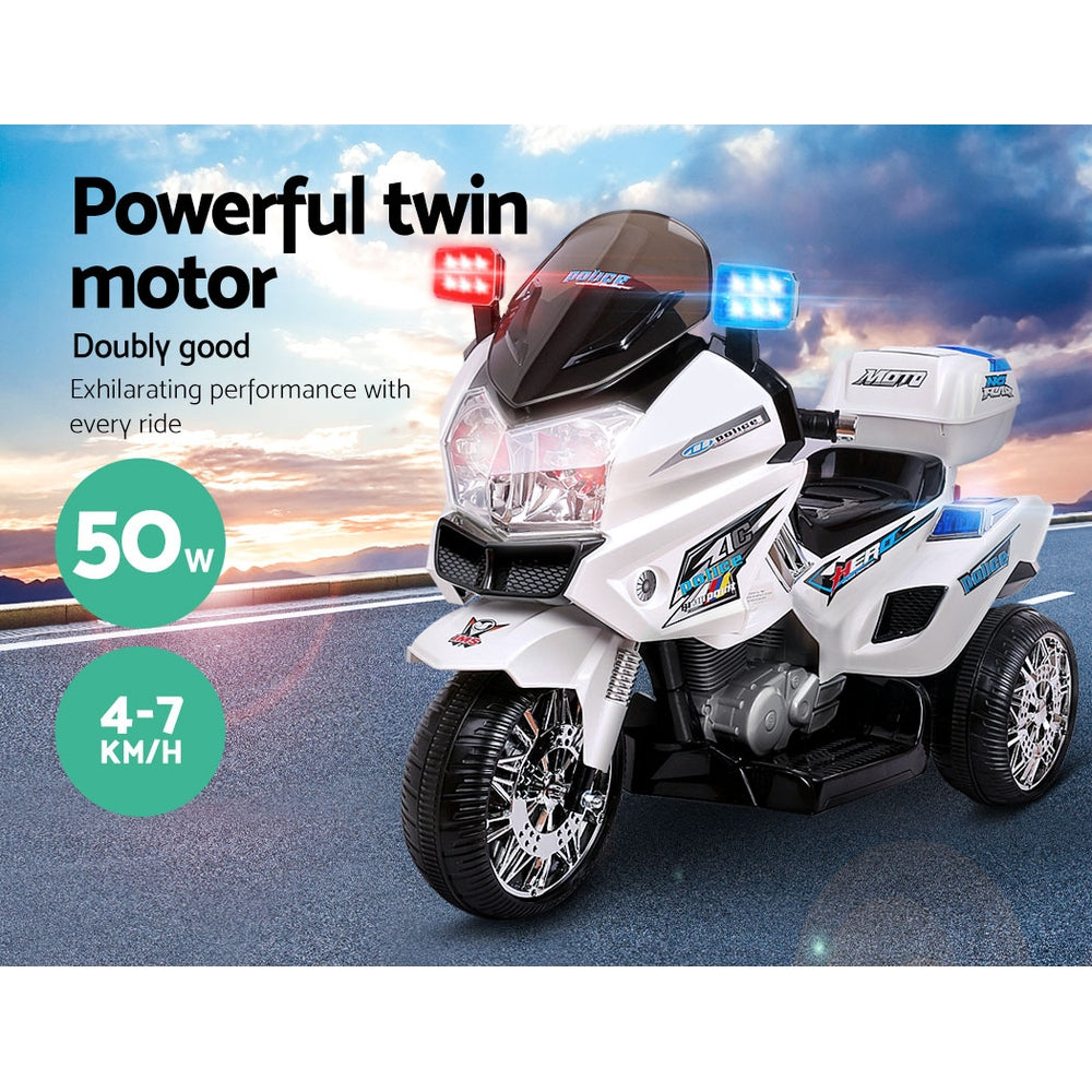 Rigo Kids Ride On Motorbike Motorcycle Car White-Ride on Toys - Motorbikes-PEROZ Accessories