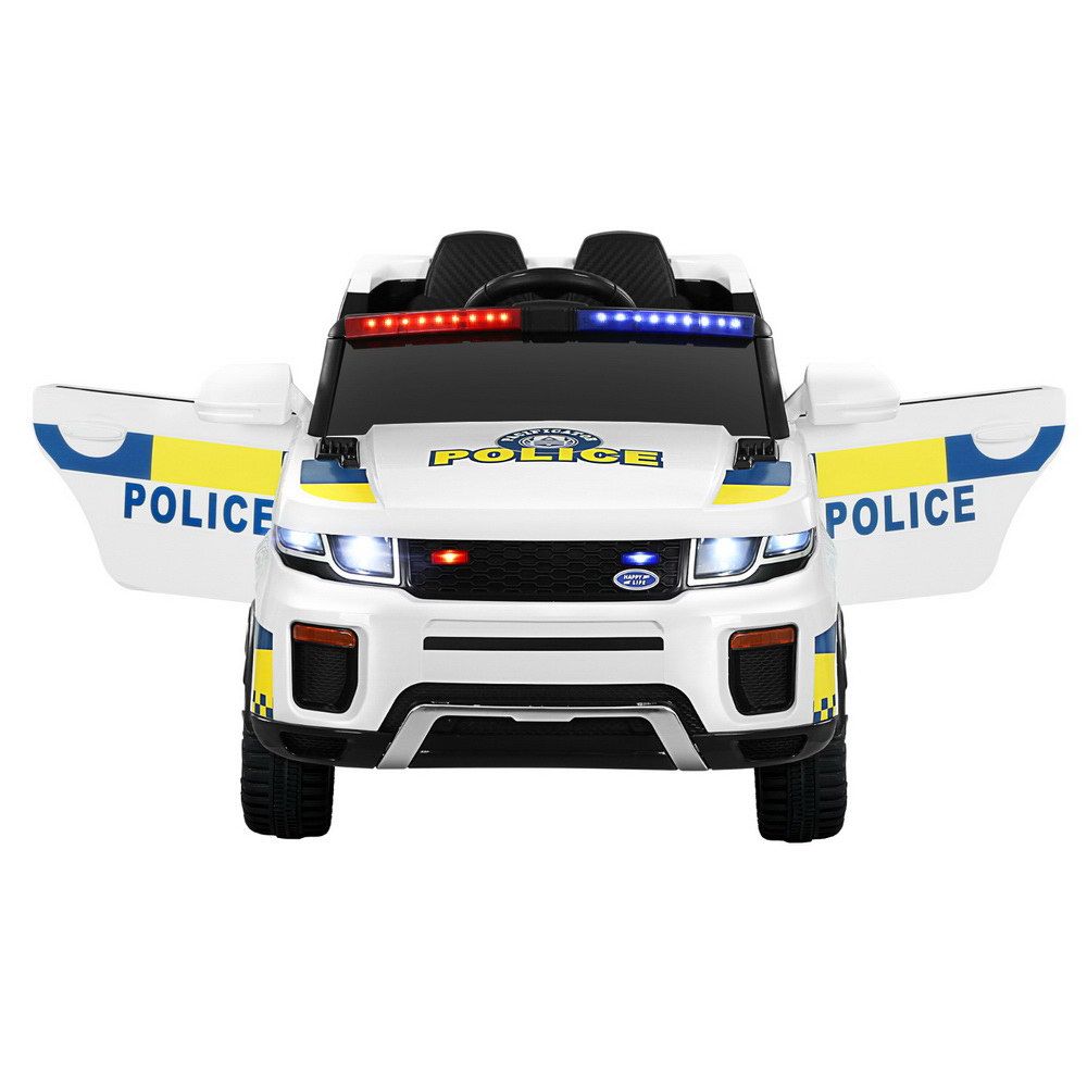 Rigo Kids Electric Ride On Patrol Police Car Horn Music Remote White-Ride on Toys - Cars-PEROZ Accessories