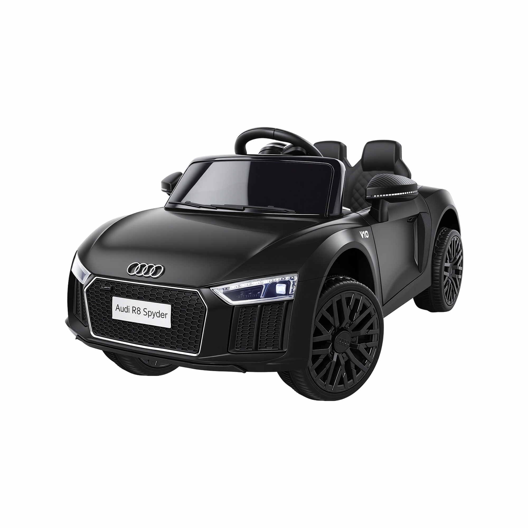 Kids Ride On Car Audi R8 Licensed Sports Electric Toy Cars Black-Ride on Toys - Cars-PEROZ Accessories