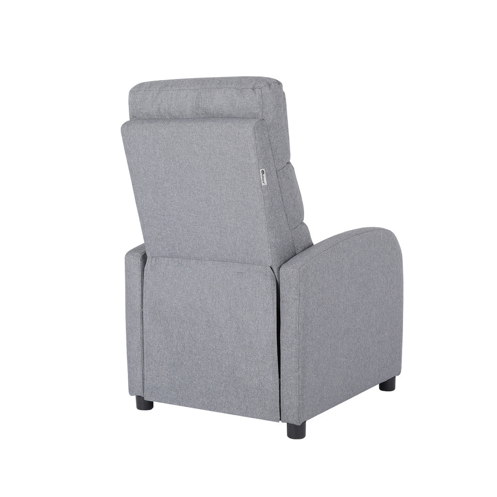 Oikiture Recliner Chair Armchair Adjustable Sofa Lounge Polyester Grey-Recliner Chair-PEROZ Accessories
