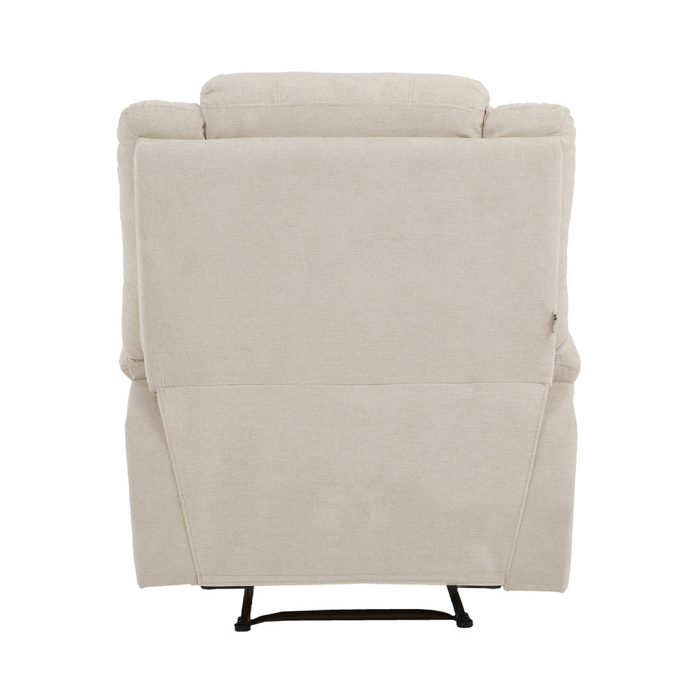 Oikiture Recliner Chair Padded Lounge With Side Pocket Polyester Beige-Recliner Chair-PEROZ Accessories