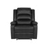 Oikiture Recliner Chair Armchair with Side Pocket Leather Black-Recliner Chair-PEROZ Accessories