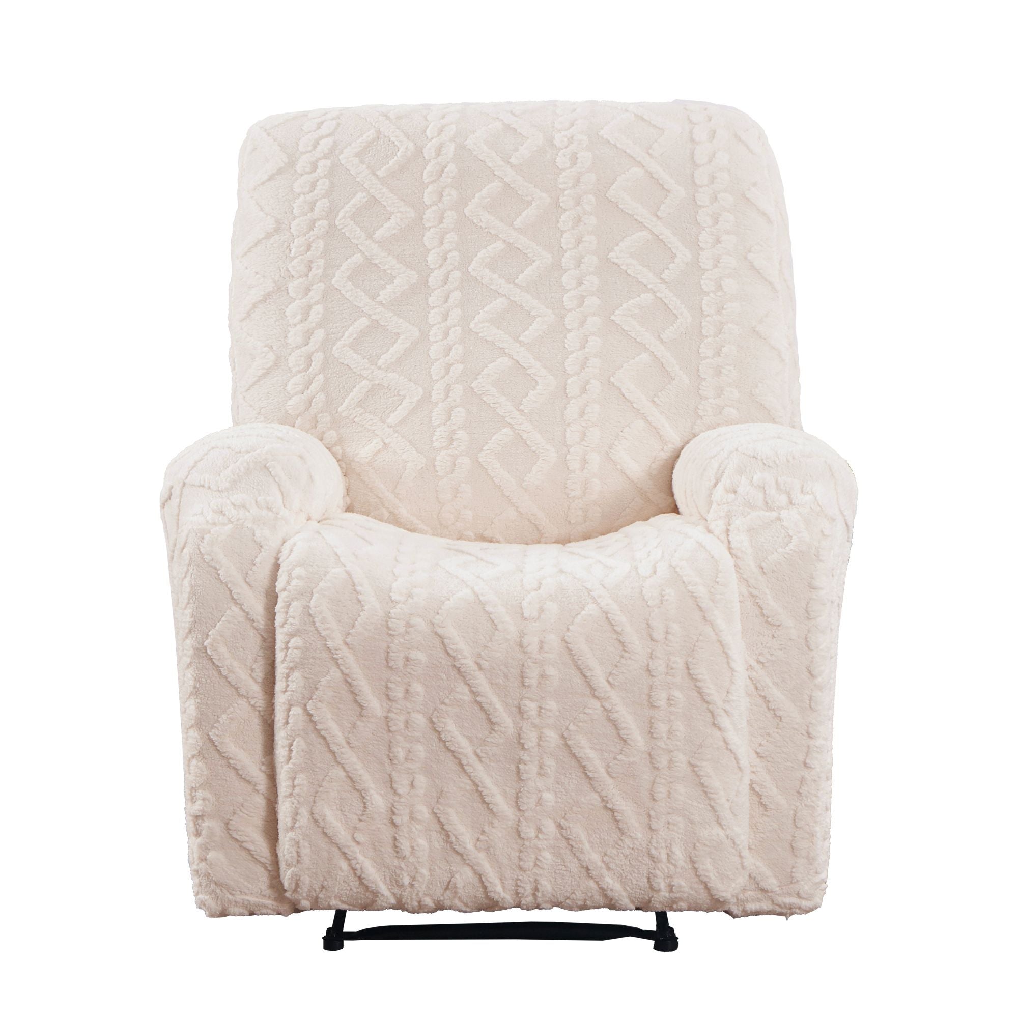 Artiss Recliner Chair Covers with Storage Side Pockets Beige-Furniture > Bar Stools & Chairs > Arm Chairs & Recliners-PEROZ Accessories