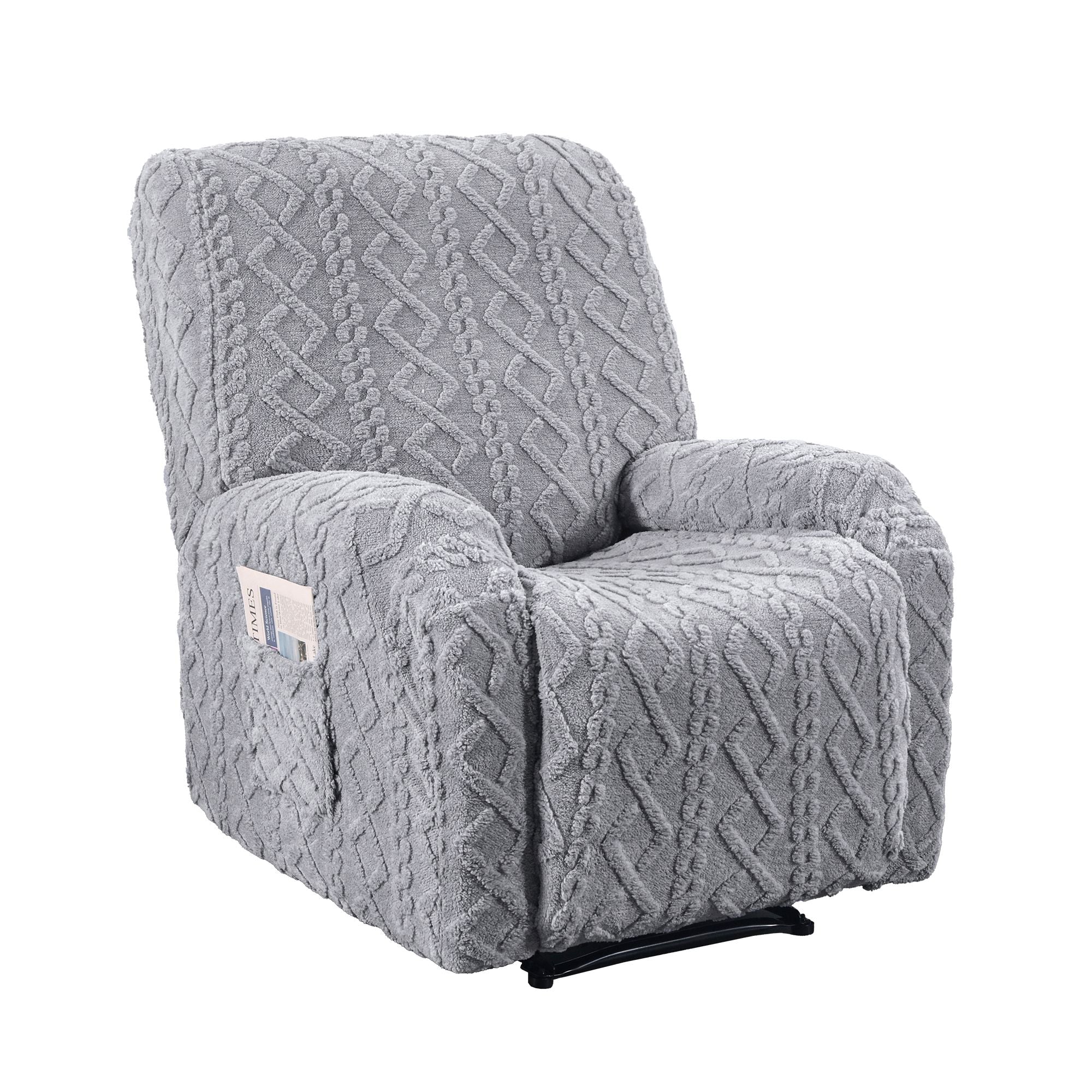 Artiss Recliner Chair Covers with Storage Side Pockets Grey-Furniture > Bar Stools & Chairs > Arm Chairs & Recliners-PEROZ Accessories