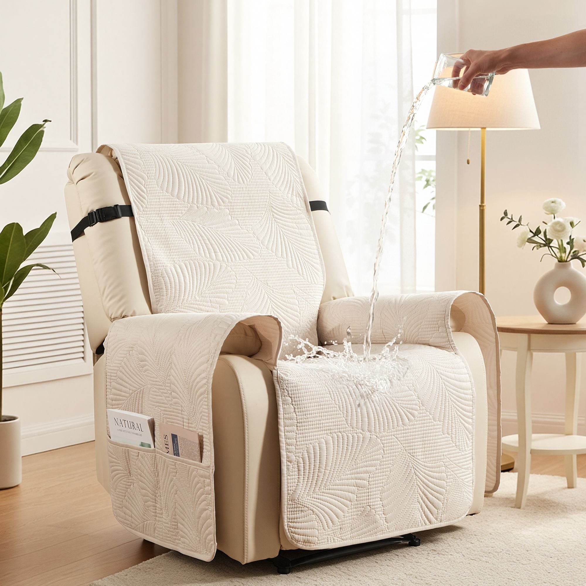 Artiss Quilted Recliner Chair Covers 100% Waterproof Recliner Slipcovers-Furniture > Bar Stools & Chairs > Arm Chairs & Recliners-PEROZ Accessories