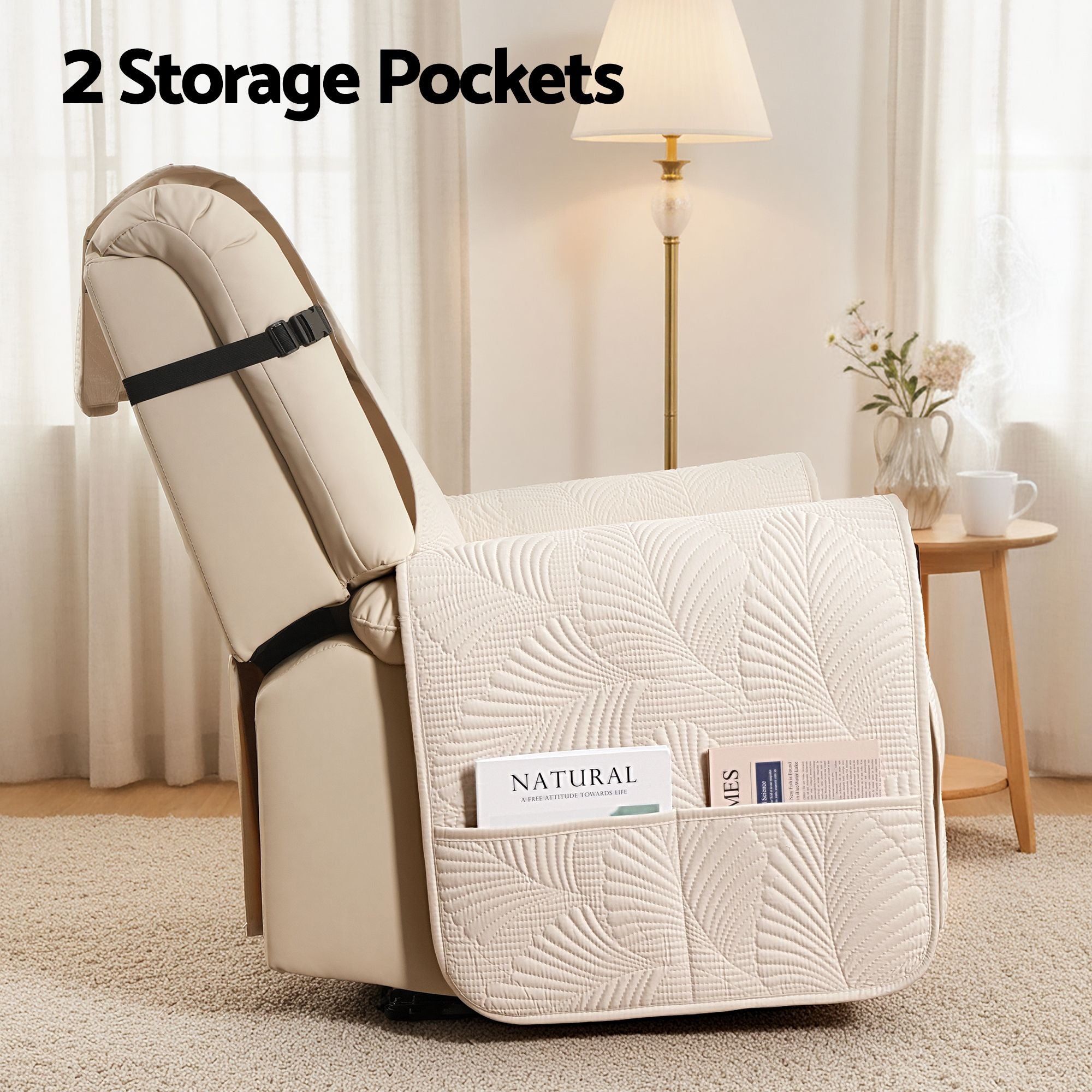 Artiss Quilted Recliner Chair Covers 100% Waterproof Recliner Slipcovers-Furniture > Bar Stools & Chairs > Arm Chairs & Recliners-PEROZ Accessories