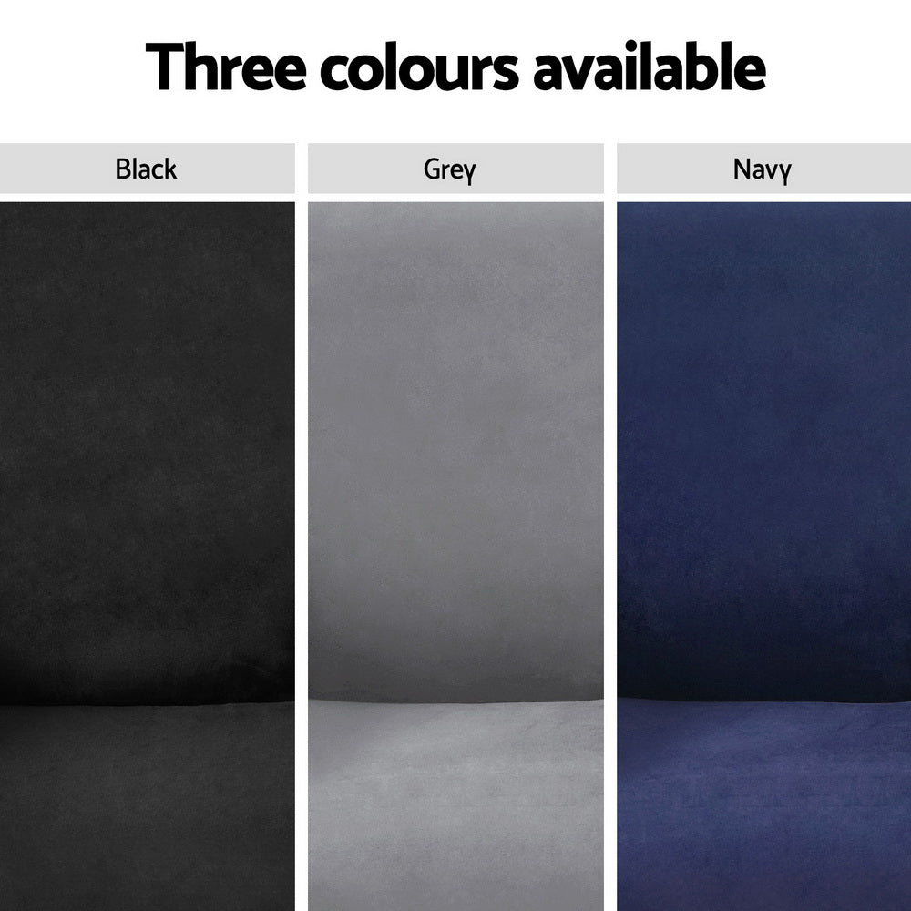 Artiss Recliner Chair Covers 1 Seater Velvet Grey-Furniture > Bar Stools & Chairs-PEROZ Accessories