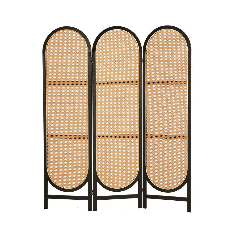Artiss 3 Panel Room Divider Screen 151x180cm Rattan Brown-Furniture > Bedroom-PEROZ Accessories