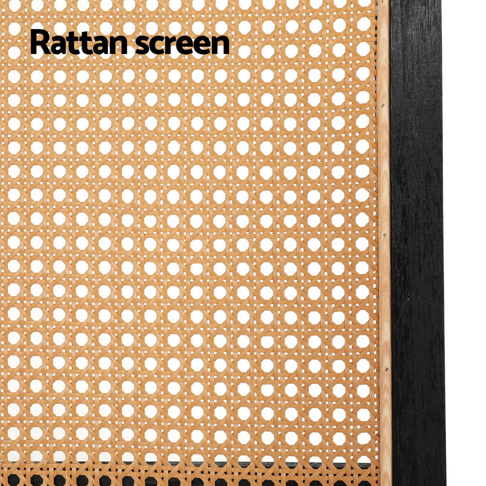 Artiss 3 Panel Room Divider Screen 151x180cm Rattan Brown-Furniture > Bedroom-PEROZ Accessories
