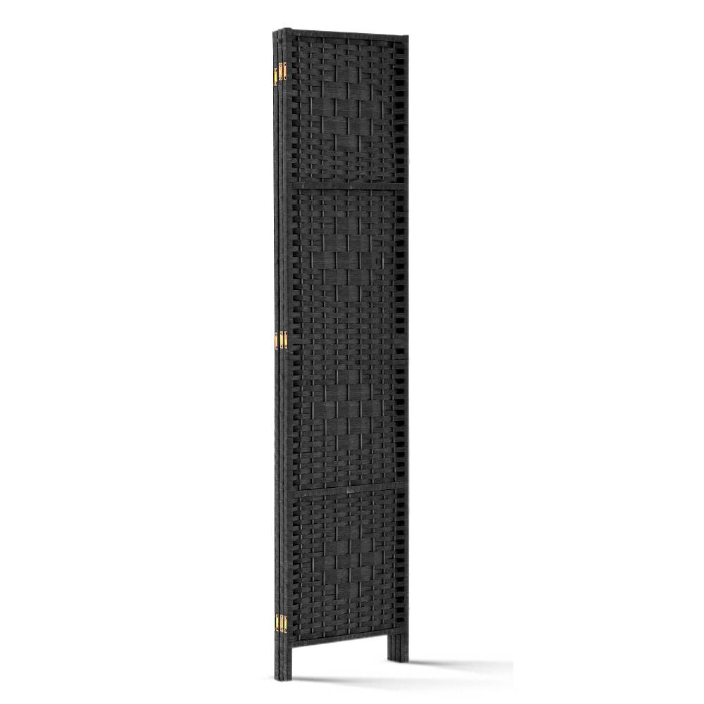 Artiss 3 Panel Room Divider Screen 123x170cm Woven Black-Furniture > Bedroom > Room Dividers-PEROZ Accessories