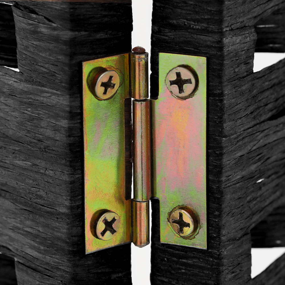 Artiss 3 Panel Room Divider Screen 123x170cm Woven Black-Furniture > Bedroom > Room Dividers-PEROZ Accessories