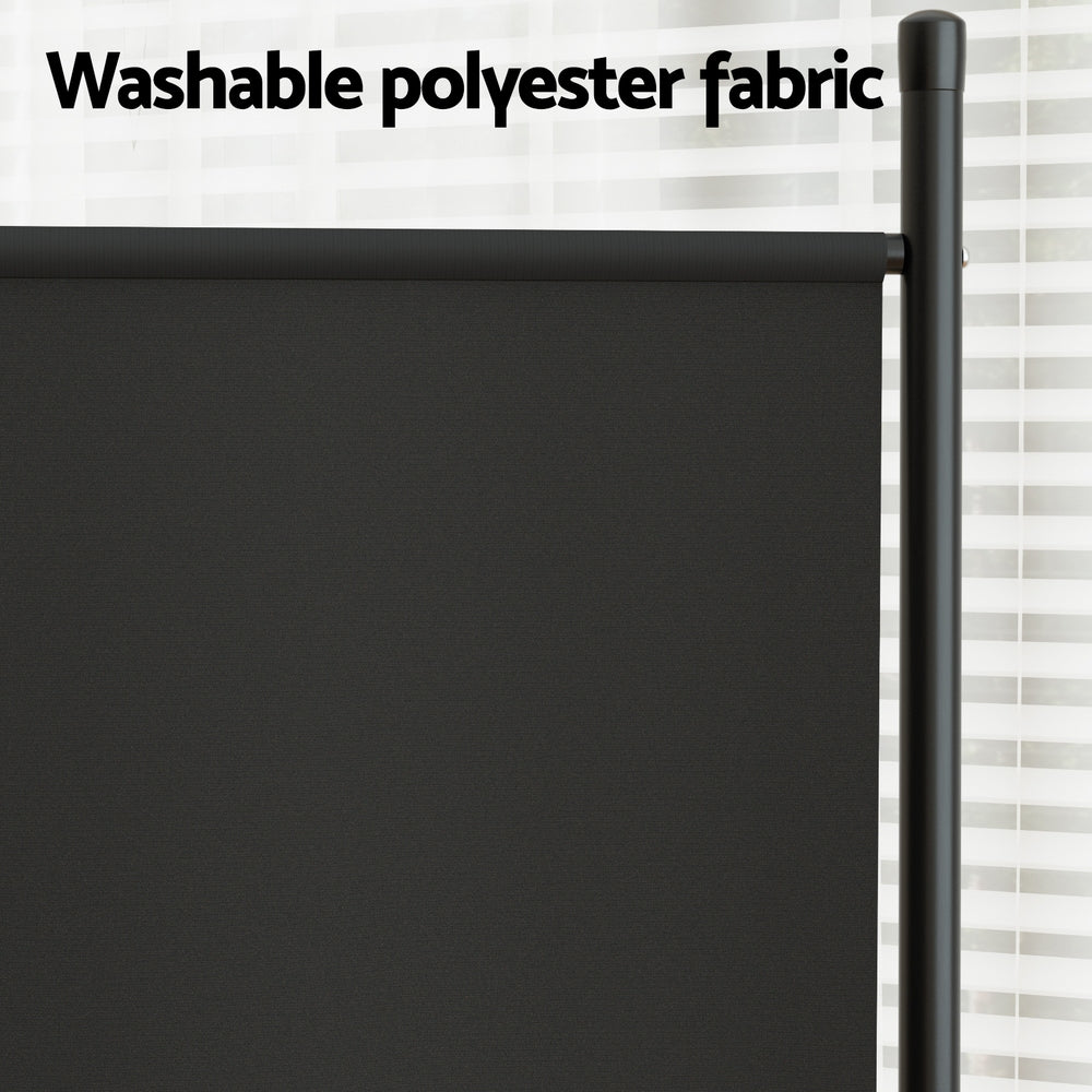 Artiss 3 Panel Room Divider Screen 260x180cm Fabric Black-Furniture > Bedroom > Room Dividers-PEROZ Accessories