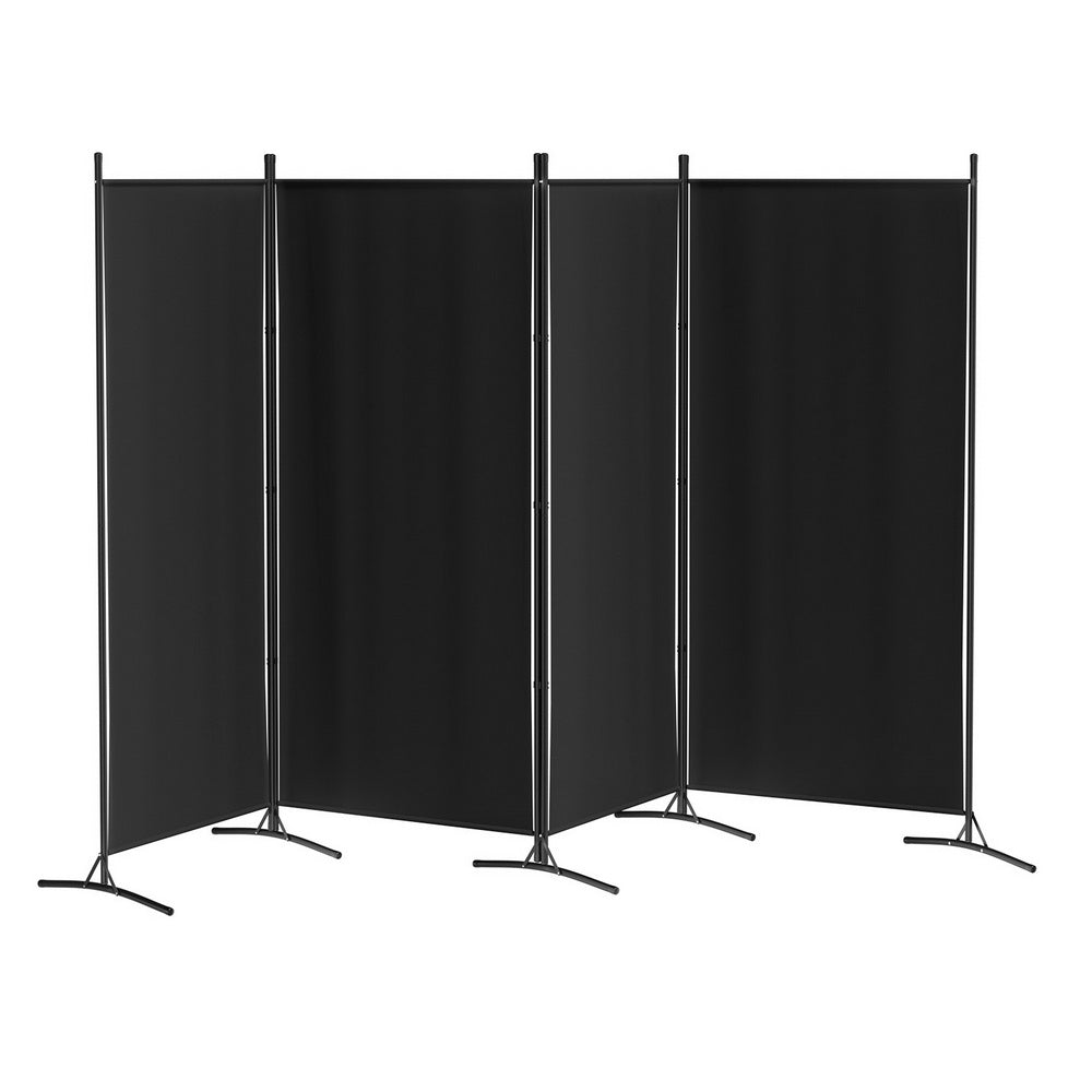 Artiss 4 Panel Room Divider Screen 345x180cm Fabric Black-Furniture > Bedroom-PEROZ Accessories