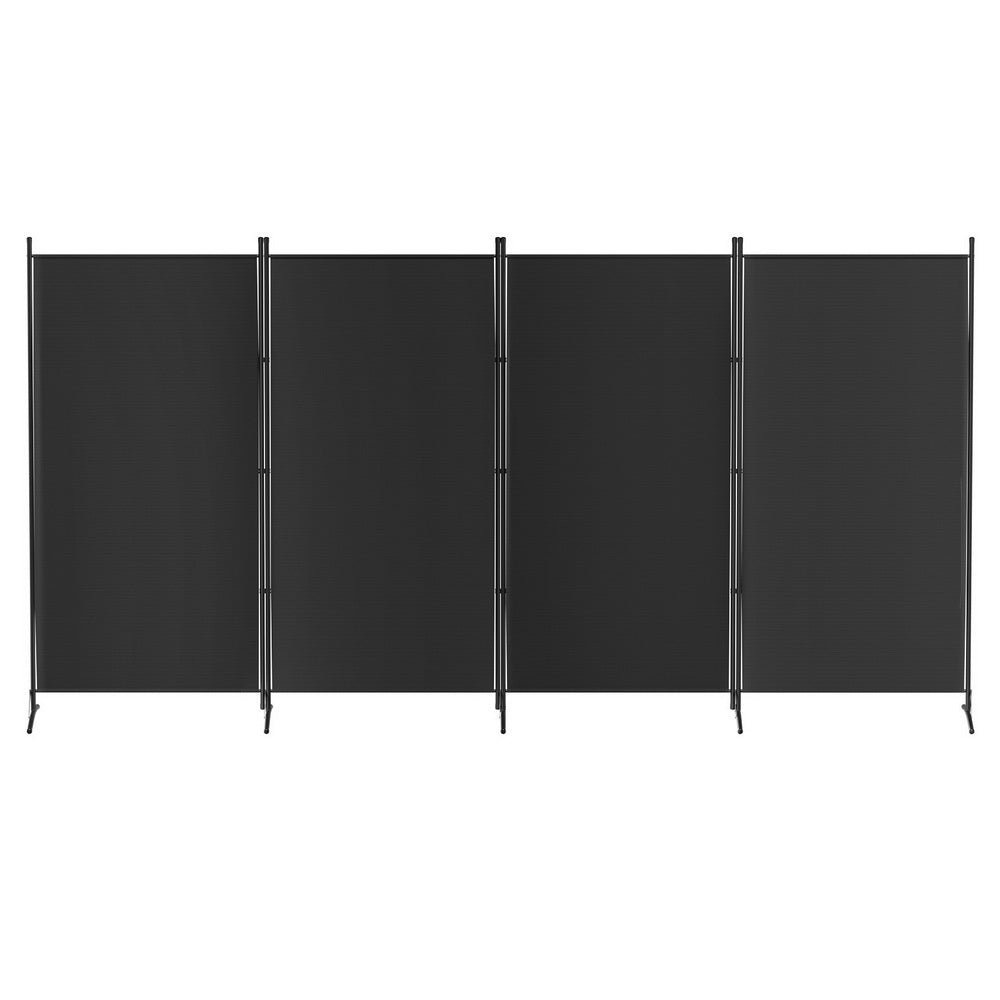 Artiss 4 Panel Room Divider Screen 345x180cm Fabric Black-Furniture > Bedroom-PEROZ Accessories