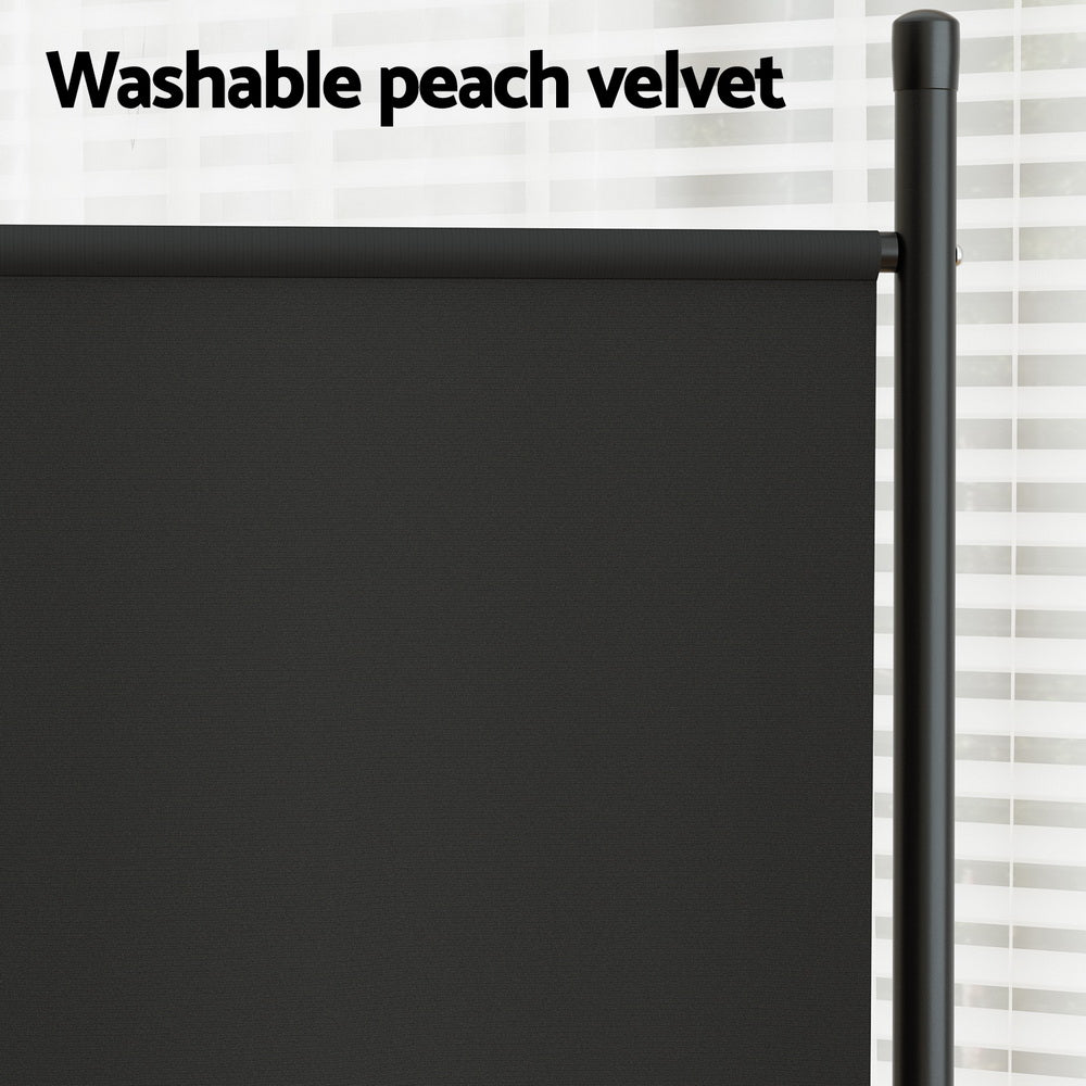 Artiss 4 Panel Room Divider Screen 345x180cm Fabric Black-Furniture > Bedroom-PEROZ Accessories
