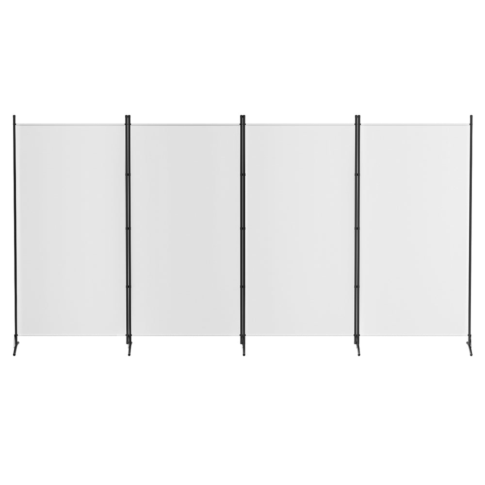 Artiss 4 Panel Room Divider Screen 345x180cm Fabric White-Furniture > Bedroom > Room Dividers-PEROZ Accessories