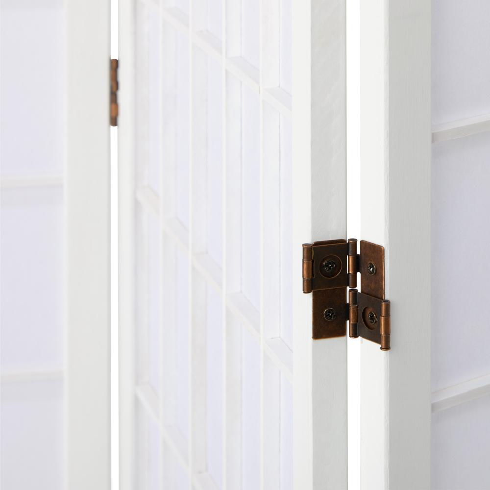 Oikiture 8 Panel Room Divider Timber Farbic White-Room Dividers-PEROZ Accessories