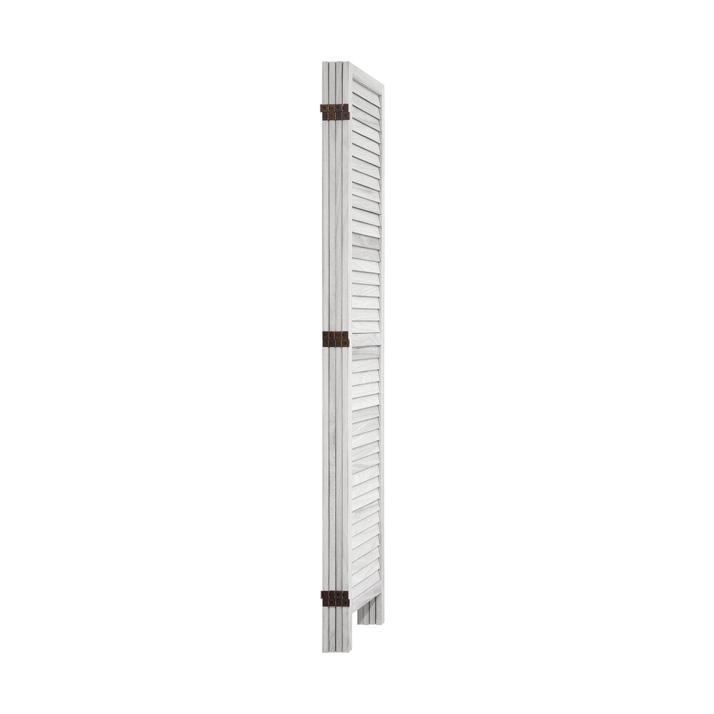 Oikiture 4 Panel Room Divider Timber Wooden Fold White-Room Dividers-PEROZ Accessories