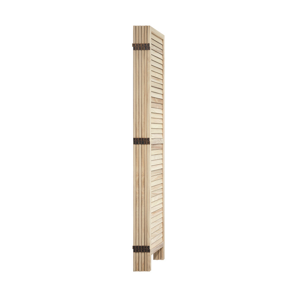 Oikiture 6 Panel Room Divider Timber Wooden Natural-Room Dividers-PEROZ Accessories