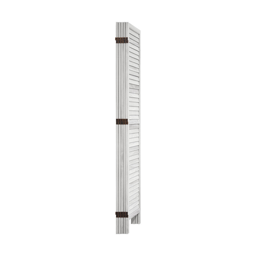 Oikiture 6 Panel Room Divider Timber Wooden Fold White-Room Dividers-PEROZ Accessories