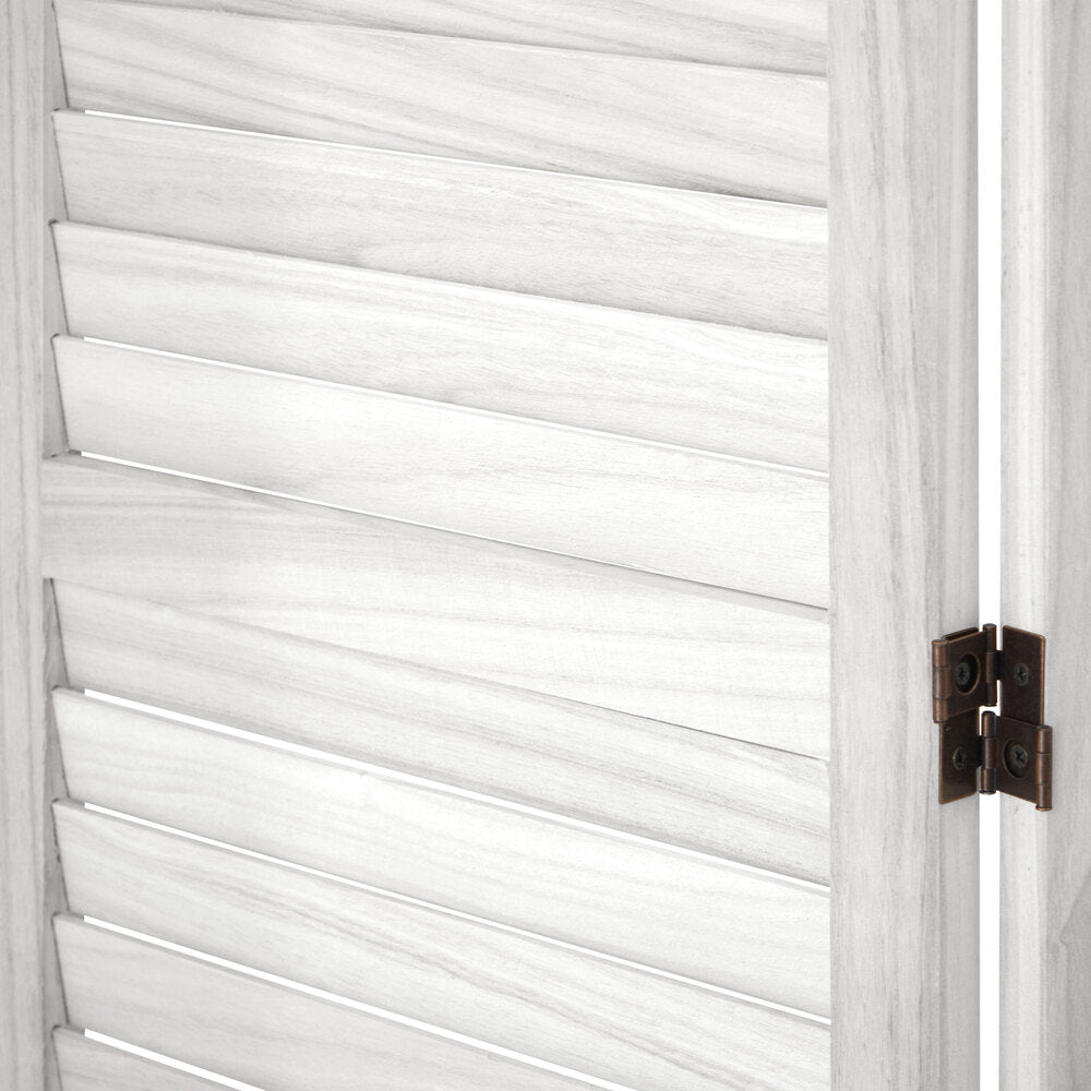 Oikiture 6 Panel Room Divider Timber Wooden Fold White-Room Dividers-PEROZ Accessories