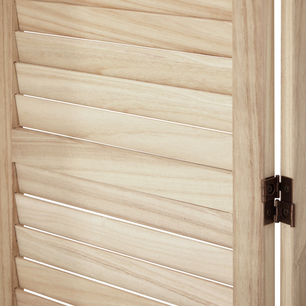 Oikiture 8 Panel Room Divider Timber Wooden Natural-Room Dividers-PEROZ Accessories
